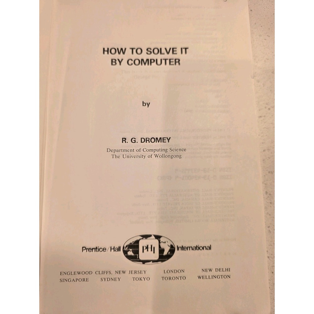 Computer Problem Solving Dromey How to Solve It by Computer 1989 Prentice Hall - Picture 2 of 9
